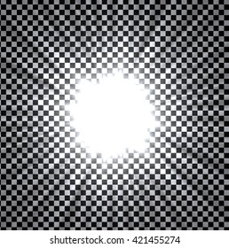 White glowing light burst explosion with transparent.