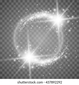 Explosión de luz brillante blanca con transparencia.