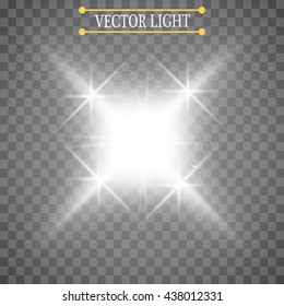 White glowing light burst explosion with transparent.