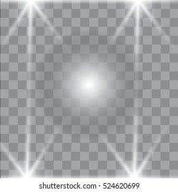 White glowing light burst explosion with transparent.