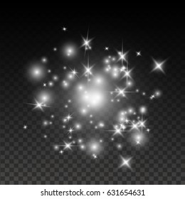 White glowing light burst explosion transparent. Vector illustration