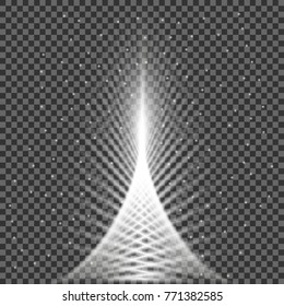 White glowing light burst explosion with transparent.