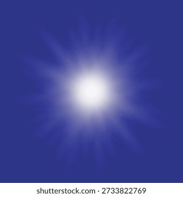White glowing light burst on background. Light effect vector rays flash.