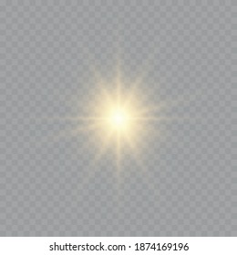 White glowing light burst burst with transparent. Vector illustration for decorating a cool effect with ray sequins. Bright Star. Transparent glitter gradient glitter, bright flare. Glare texture.