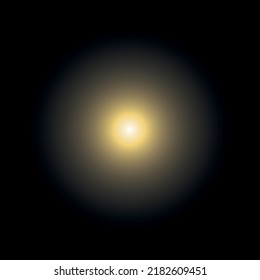 White glowing light burst. Vector illustration on black background. Design element with light effect. Horizontal flash light. For space science concepts, night sky, magic light illustrating