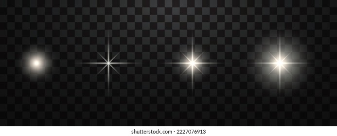 White glowing light effect  for lamp on transparent background