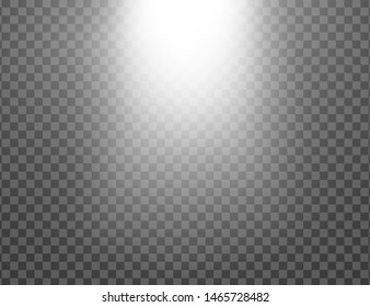 White glowing light explodes isolated on transparent background. Sun rays. Paradise glow. Realistic decoration effect. Vector illustration