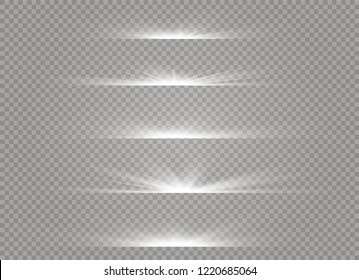 White glowing light explodes on a transparent background. Sparkling magical dust particles. Bright Star. Transparent shining sun, bright flash. Vector sparkles. To center a bright flash.