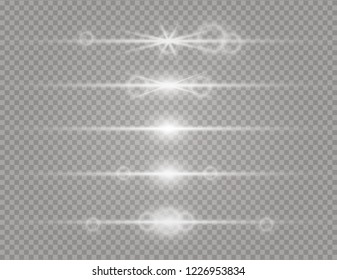 White glowing light explodes on a transparent background. Sparkling magical dust particles. Bright Star. Transparent shining sun, bright flash. Vector sparkles. To center a bright flash.