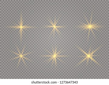 White glowing light explodes on a transparent background. Sparkling magical dust particles. Bright Star. Transparent shining sun, bright flash.