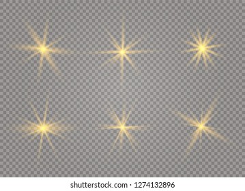 White glowing light explodes on a transparent background. Sparkling magical dust particles. Bright Star. Transparent shining sun, bright flash.