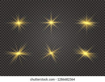 White glowing light explodes on a transparent background. Sparkling magical dust particles. Bright Star. Transparent shining sun, bright flash