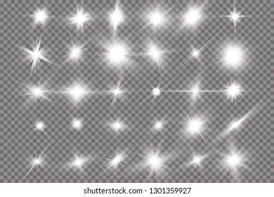 White glowing light explodes on a transparent background. with ray.  Transparent shining sun, bright flash.  Special lens flare light effect.

