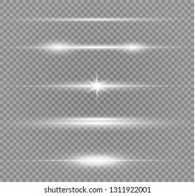 White glowing light explodes on a transparent background. Sparkling magical dust particles. Bright Star. Transparent shining sun, bright flash. Vector sparkles. To center a bright flash.