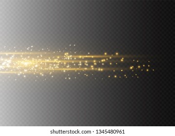 White glowing light explodes on a transparent background. Sparkling magical dust particles. Bright Star. Transparent shining sun, bright flash. Vector sparkles. To center a bright flash.