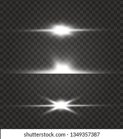 White glowing light explodes on a transparent background. Sparkling magical dust particles. Bright Star. Transparent shining sun, bright flash. Vector sparkles. To center a bright flash.