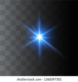 White glowing light explodes on a transparent background. Sparkling magical dust particles. Bright Star. Transparent shining sun, bright flash. Vector sparkles.