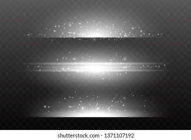 White glowing light explodes on a transparent background. Sparkling magical dust particles. Bright Star. Transparent shining sun, bright flash. Vector sparkles. dust bright flash.