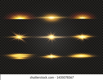 White glowing light explodes on a transparent background. Sparkling magical dust particles. Bright Star. Transparent shining sun, bright flash. Vector sparkles. To center a bright flash.