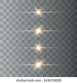 White glowing light explodes on a transparent background. Optical lens flare light effects. To center a bright flash.