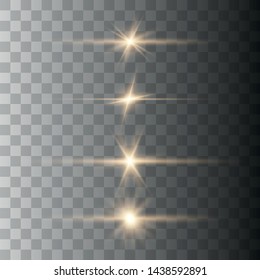 White glowing light explodes on a transparent background. Optical lens flare light effects. To center a bright flash.