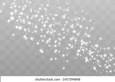 White glowing light explodes on a transparent background. Sparkling magical dust particles. Bright Star. Transparent shining sun, bright flash. Vector sparkles. To center a bright flash