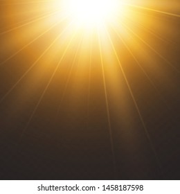 White glowing light explodes on a transparent background. with ray.  Transparent shining sun, bright flash.  Special lens flare light effect.
