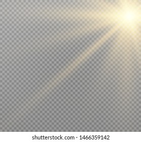 White glowing light explodes on a transparent background. Sparkling magical dust particles. Bright Star. Transparent shining sun, bright flash. Vector sparkles. To center a bright flash.