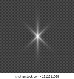White glowing light explodes on a transparent
background. Christmas background
