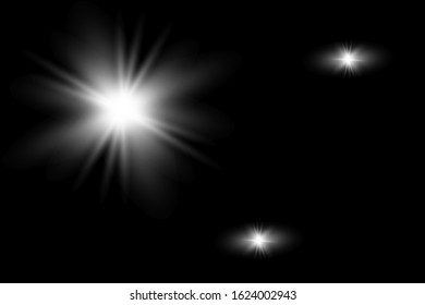 White glowing light explodes on a transparent background. Sparkling magical dust particles. Bright Star.