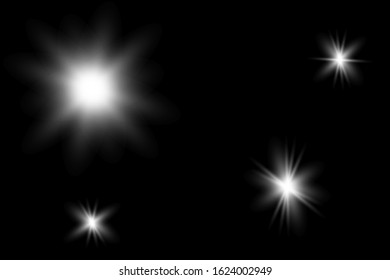 White glowing light explodes on a transparent background. Sparkling magical dust particles. Bright Star.
