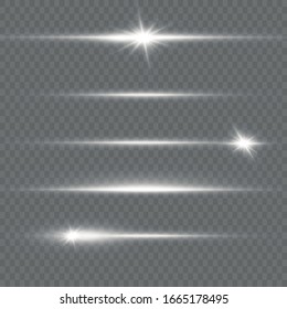 White glowing light explodes on a transparent background. To center a bright flash. Sparkling magical dust particles. Bright Star. Transparent shining sun, bright flash. Vector sparkles. 
