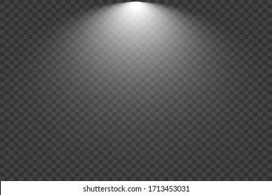 White glowing light explodes on a transparent background. Vector illustration of light decoration effect with ray.