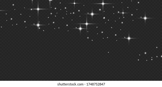 White glowing light explodes on a transparent background. Vector illustration of light decoration effect with ray.
