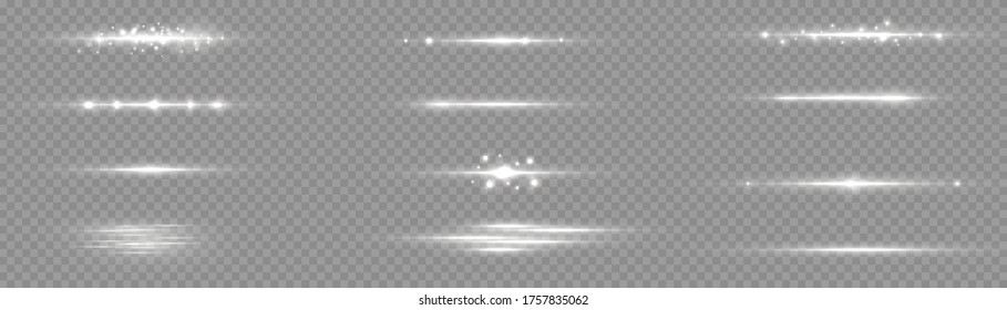 White glowing light explodes on a transparent background. Sparkling magical dust particles. Bright Star. Transparent shining sun, bright flash. Vector sparkles. To center a bright flash.