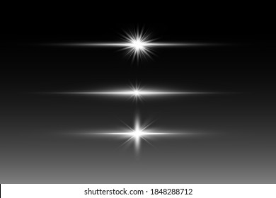 White glowing light explodes on a transparent background. Sparkling magical dust particles. Bright Star. Transparent shining sun, bright flash. Vector sparkles. To center a bright flash