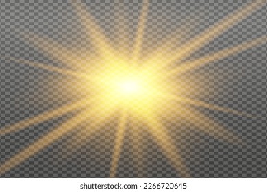 White glowing light explodes on a transparent background. Sparkling magical dust particles. Bright Star. Transparent shining sun, bright flash