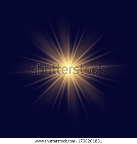 White glowing light explodes on a transparent background. with ray. Transparent shining sun, bright flash. Special lens flare light effect.
