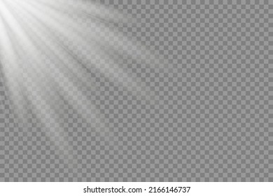 Explosión de luz blanca brillante con transparencia. Ilustración vectorial para la decoración de efecto fresco con destellos de rayas. Gradiente de brillo transparente, resaltado brillante. Textura de vidrio.