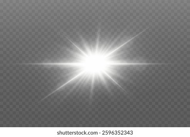 White glowing light rays. Special lens and flash light and effect.