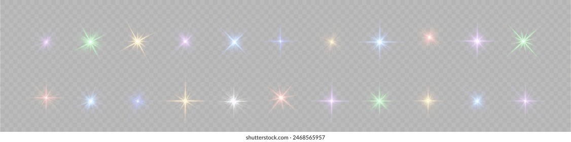 White glowing light star, burst sun rays.	