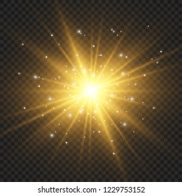 White glowing light.Vector transparent sunlight special lens flare effect. Bright beautiful star. Light from the rays.