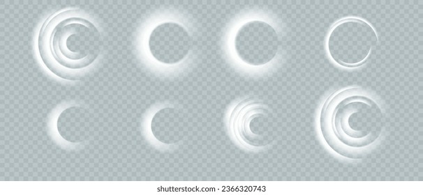 White Glowing Lines Vector Background. Luminous Speed Lines on a Pure White Background. Light Trail Effect