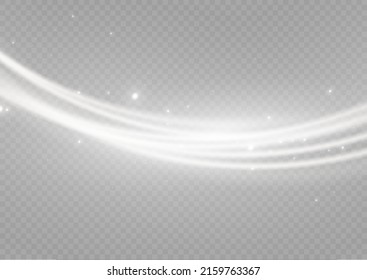 Fondo vectorial de efecto de líneas brillantes blancas. Luminosas líneas amarillas de velocidad. Efecto luminoso. Líneas de movimiento abstractas. Ola ligera de senderos, línea de trazos de la trayectoria de incendios, luces de coche, fibra óptica e inc