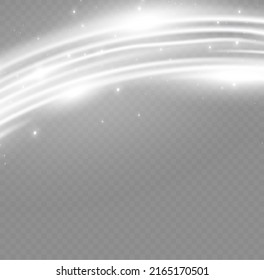 White Glowing Shiny Lines Effect Vector Background. Luminous Yellow Lines Of Speed. Light Glowing Effect. Abstract Motion Lines. Light Trail Wave, Fire Path Trace Line, Car Lights, Optic Fiber And Inc