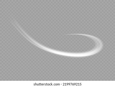 White glowing shiny lines effect vector background. Luminous white lines of speed. Light glowing effect. Light trail wave, fire path trace line and incandescence curve twirl.