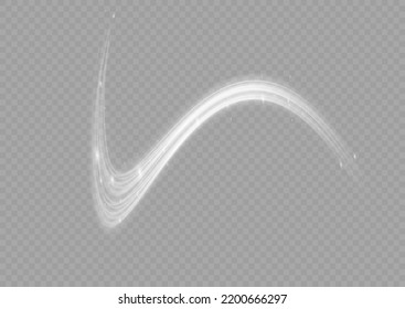 White glowing shiny lines effect vector background. Luminous white lines of speed. Light glowing effect. Light trail wave, fire path trace line and incandescence curve twirl.