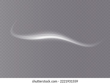 White glowing shiny lines effect vector background. Luminous white lines of speed. Light glowing effect. Light trail wave, fire path trace line and incandescence curve twirl.