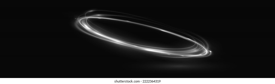 White glowing shiny lines effect vector background. Luminous white lines of speed. Light glowing effect. Light trail wave, fire path trace line and incandescence curve twirl.