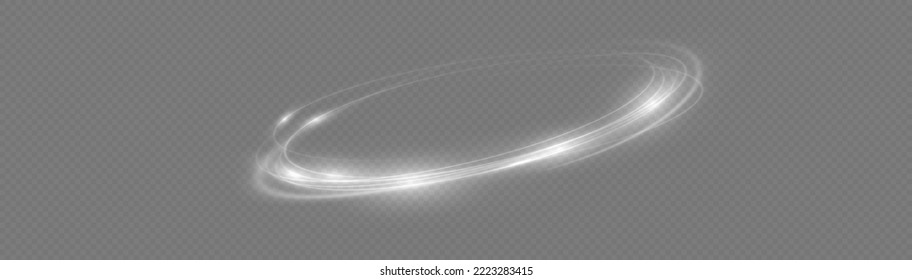 Fondo vectorial de efecto de líneas brillantes blancas. Luminosas líneas blancas de velocidad. Efecto luminoso. Ola ligera de senderos, línea de trazos de senderos de incendios y giro de la curva de incandescencia.